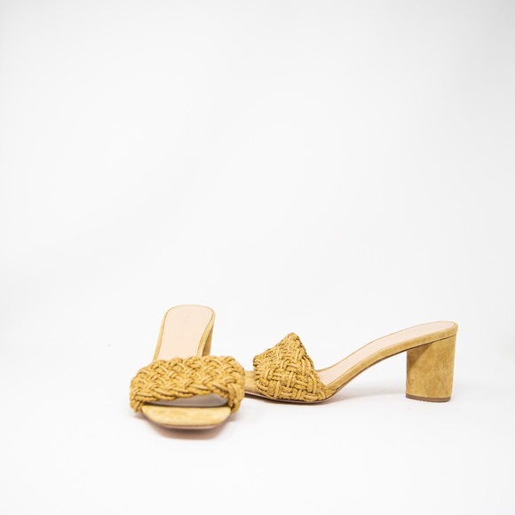 Veronica Beard Kerra Braided Woven Leather Rope Open Toe High Heel Sandal Desert - Picture 1 of 4